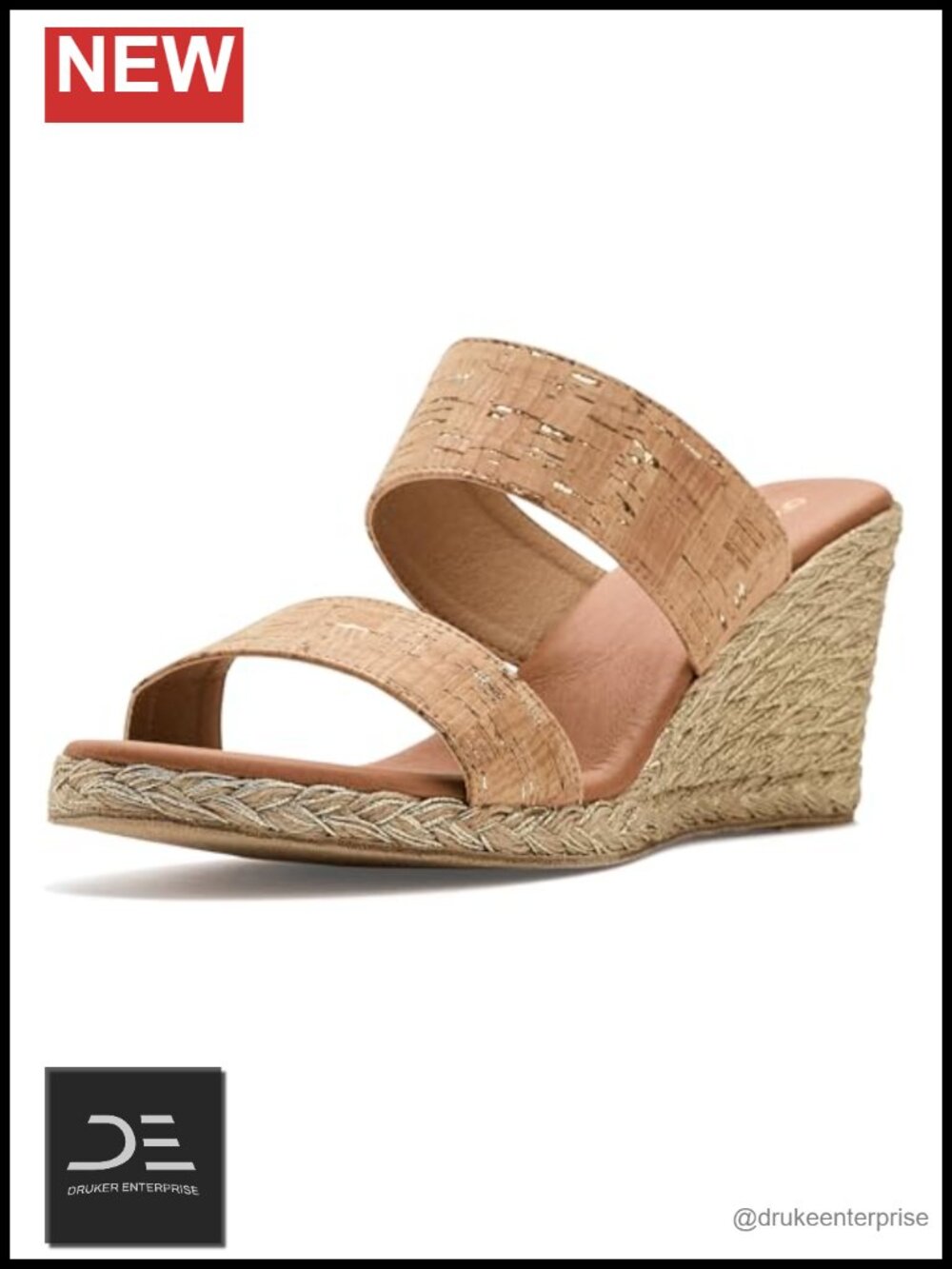 Cork Espadrille Wedge Sandals Slip On Casual Womens